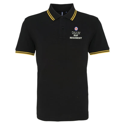 Proud to Have Served in The RAF Regiment Embroidered Tipped Polo Shirt