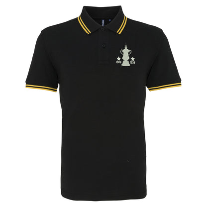 Retro Preston Two Time Cup Winners Embroidered Tipped Polo Shirt