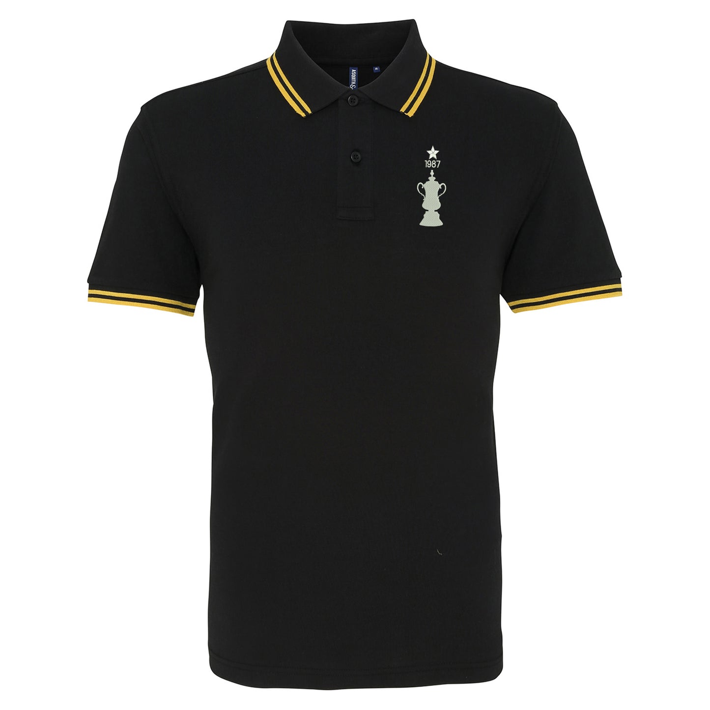 Retro Coventry FA Cup Winners Embroidered Tipped Polo Shirt