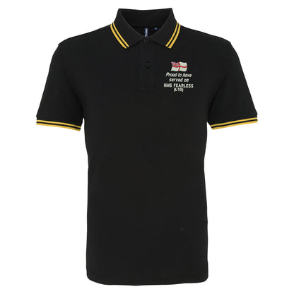 Proud to Have Served on HMS Fearless (L10) Tipped Polo Shirt