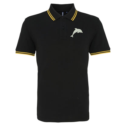 Dolphin Embroidered Tipped Polo Shirt