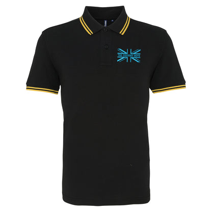 The Cockney Boys Union Jack Embroidered Tipped Polo Shirt