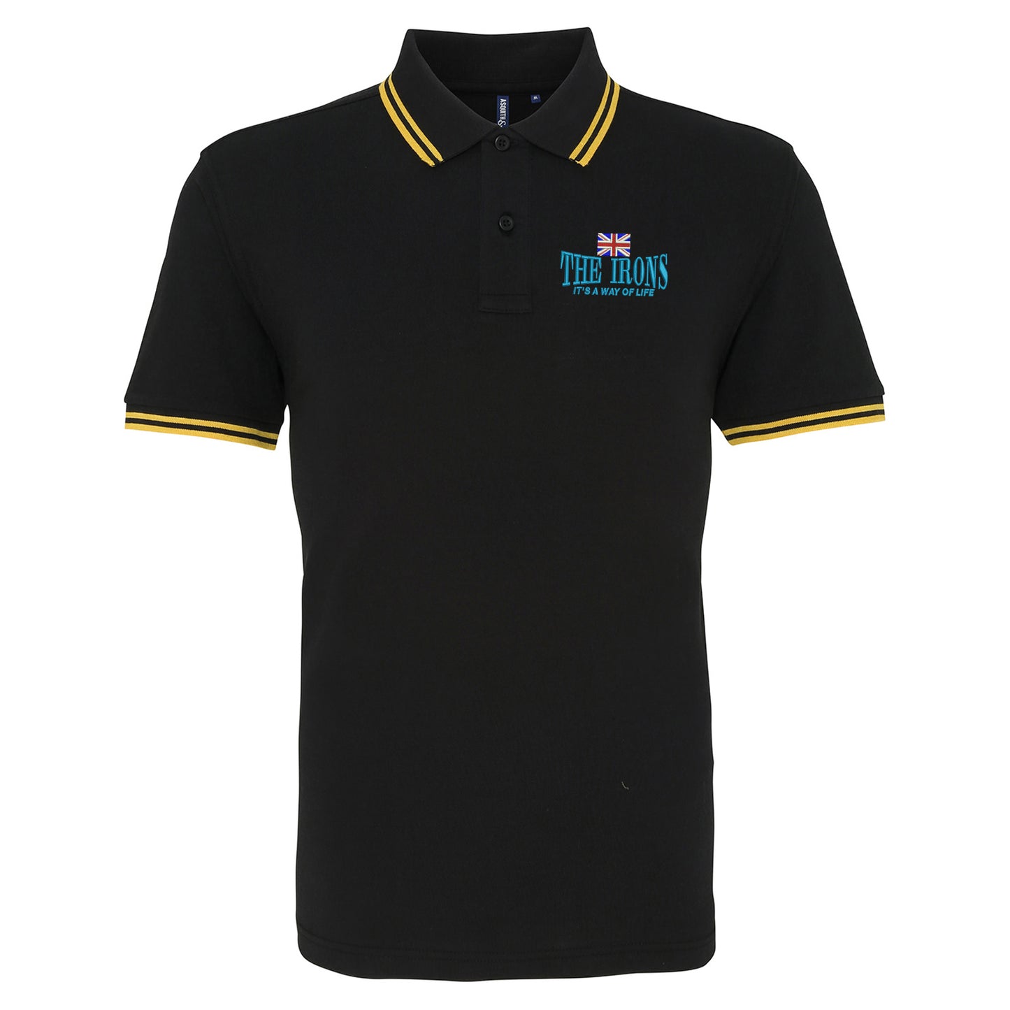 The Irons It's Way of Life Union Jack Embroidered Tipped Polo Shirt