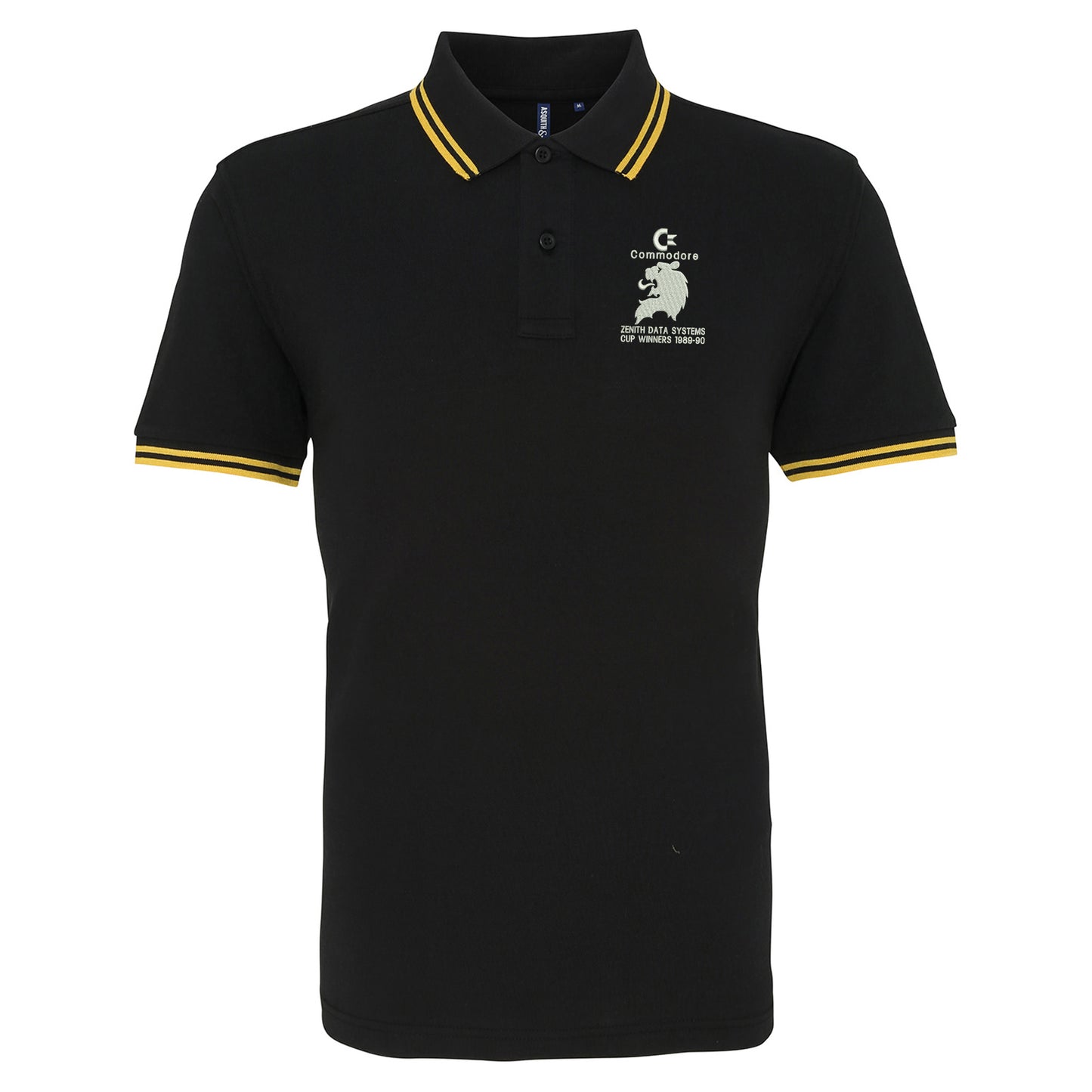 Retro Chelsea Zenith Data Systems Cup Winners 1989-90 Embroidered Tipped Polo Shirt
