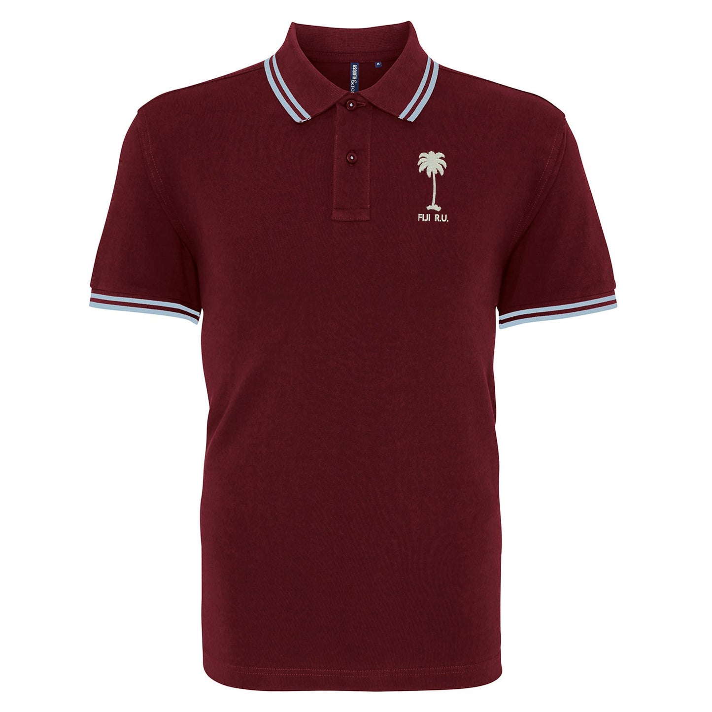 Retro Fiji Rugby 1920s Embroidered Tipped Polo Shirt