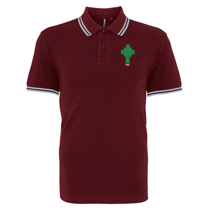 Retro Celtic 1888 Embroidered Tipped Polo Shirt