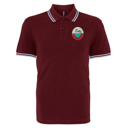 Retro Swansea 1960s Embroidered Tipped Polo Shirt
