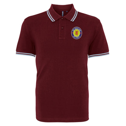 No Scotland No Party Embroidered Tipped Polo Shirt