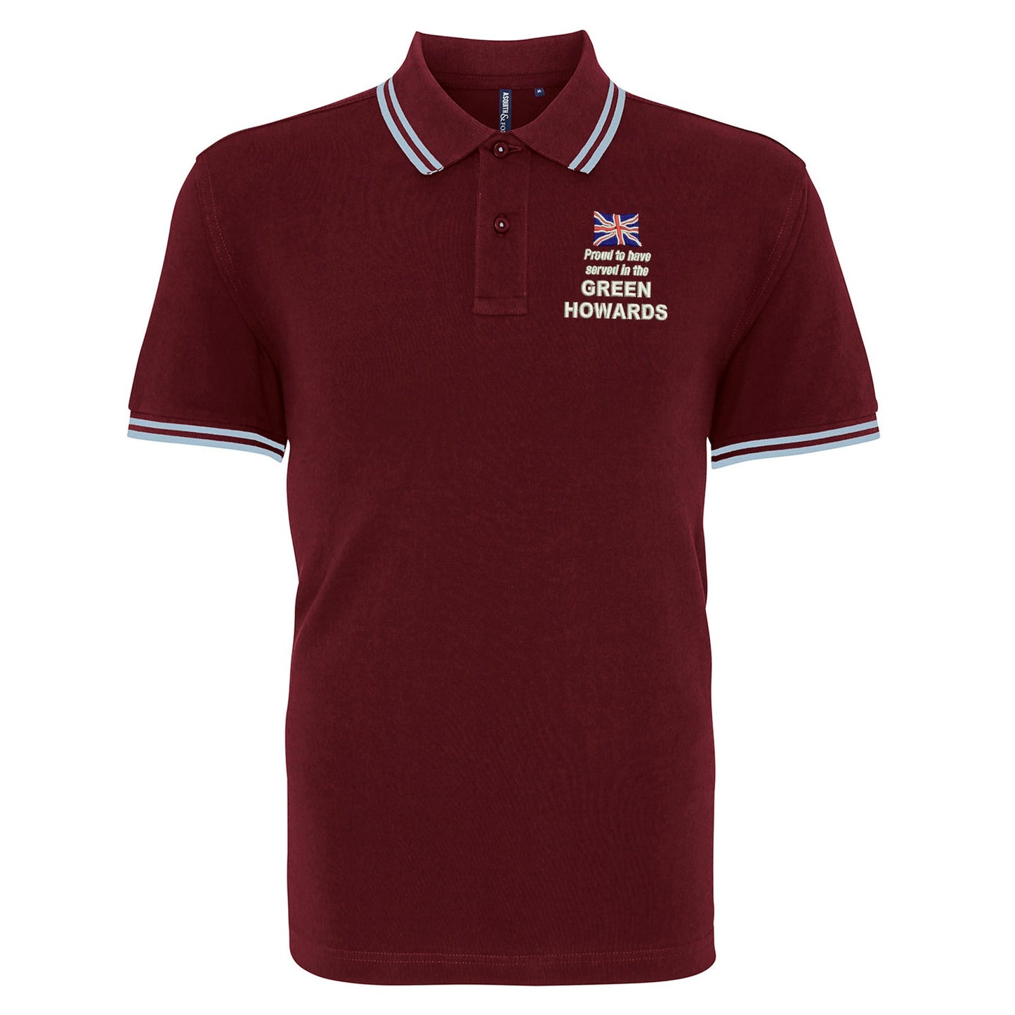Proud to Have Served in The Green Howards Embroidered Tipped Polo Shirt