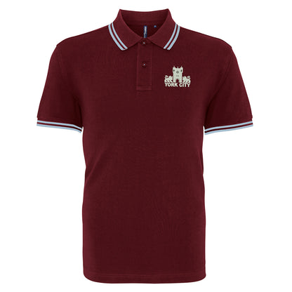 Retro York 1978 Embroidered Tipped Polo Shirt