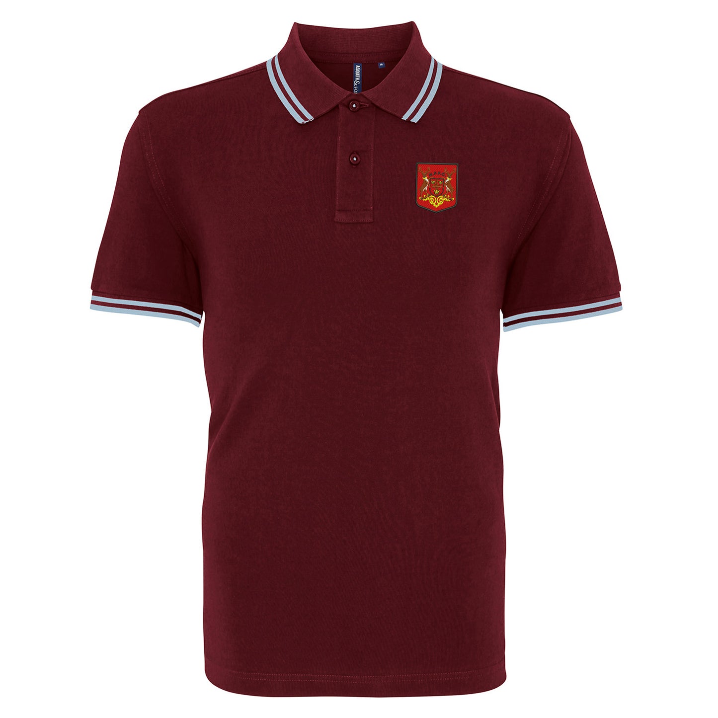 Retro Forest 1970 Shield Embroidered Tipped Polo Shirt