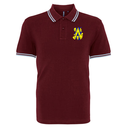 Shropshire Flag Map Embroidered Tipped Polo Shirt