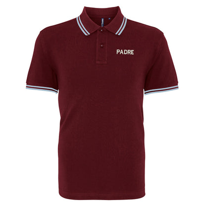 Padre Embroidered Tipped Polo Shirt