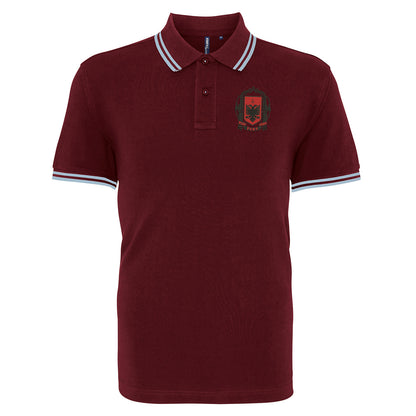 Retro Albania 1935 Embroidered Tipped Polo Shirt