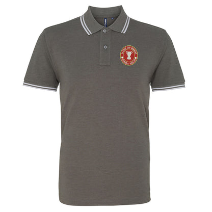 Retro Swindon Town Football League Cup Winners 1969 Embroidered Tipped Polo Shirt