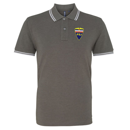 Retro Yugoslavia 1945 Embroidered Tipped Polo Shirt