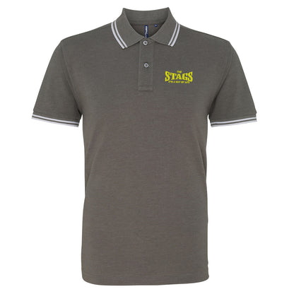 The Stags It's a Way of Life Embroidered Tipped Polo Shirt