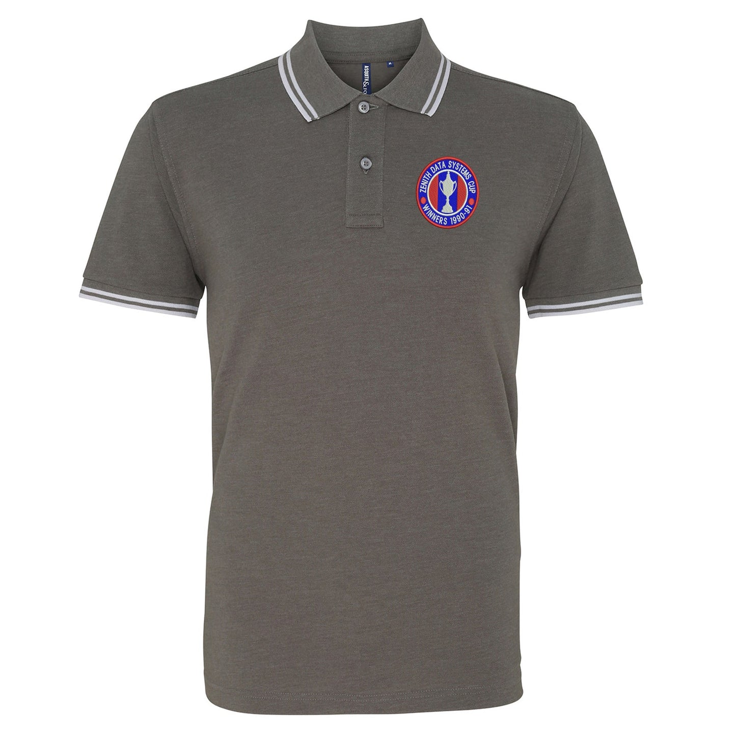 Retro Crystal Palace Zenith Data Systems Cup  Winners 1991 Embroidered Tipped Polo Shirt