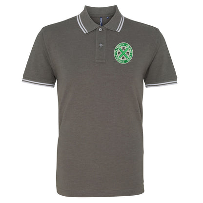 Retro Plymouth 1911 Embroidered Tipped Polo Shirt