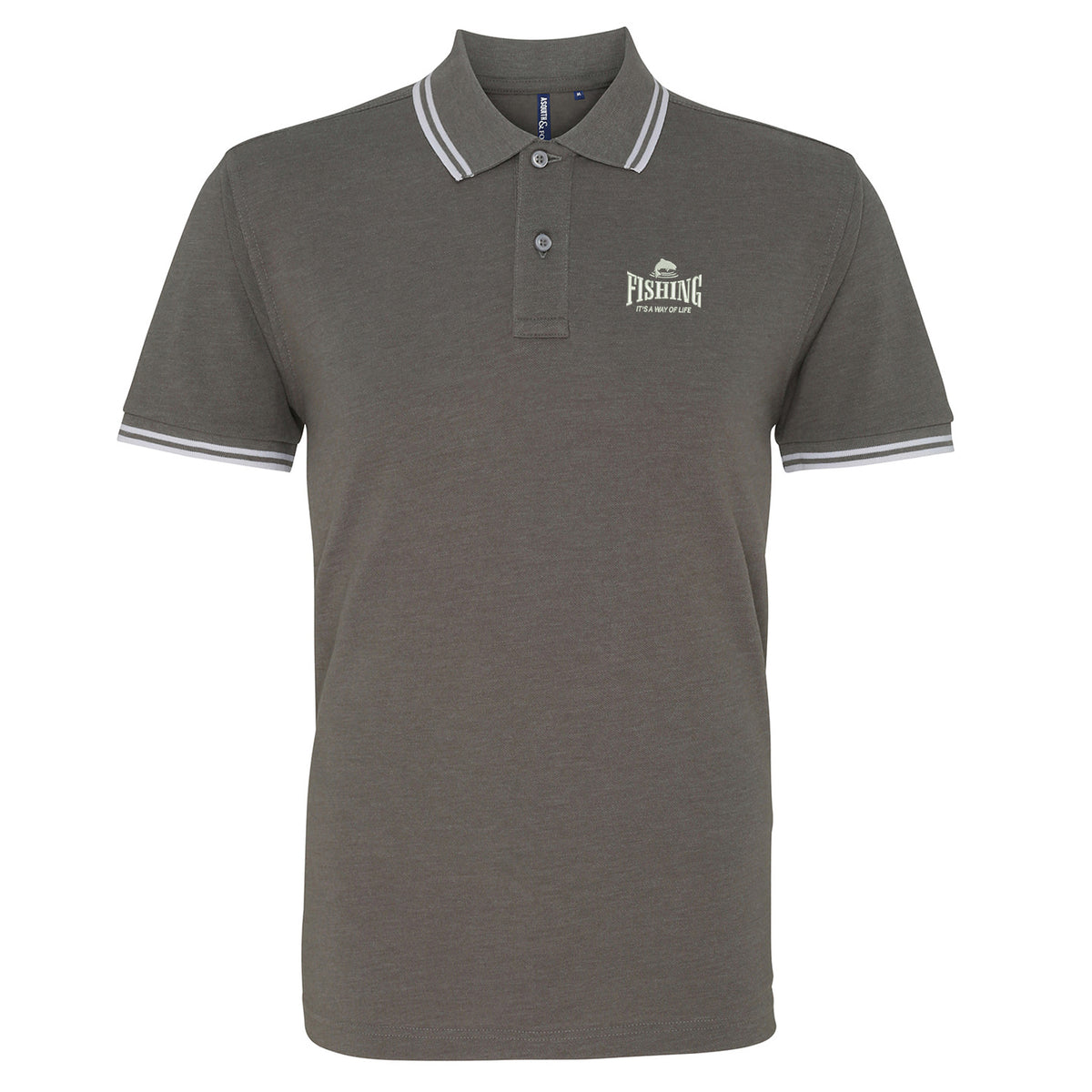 Fishing It's a Way of Life Tipped Polo Shirt