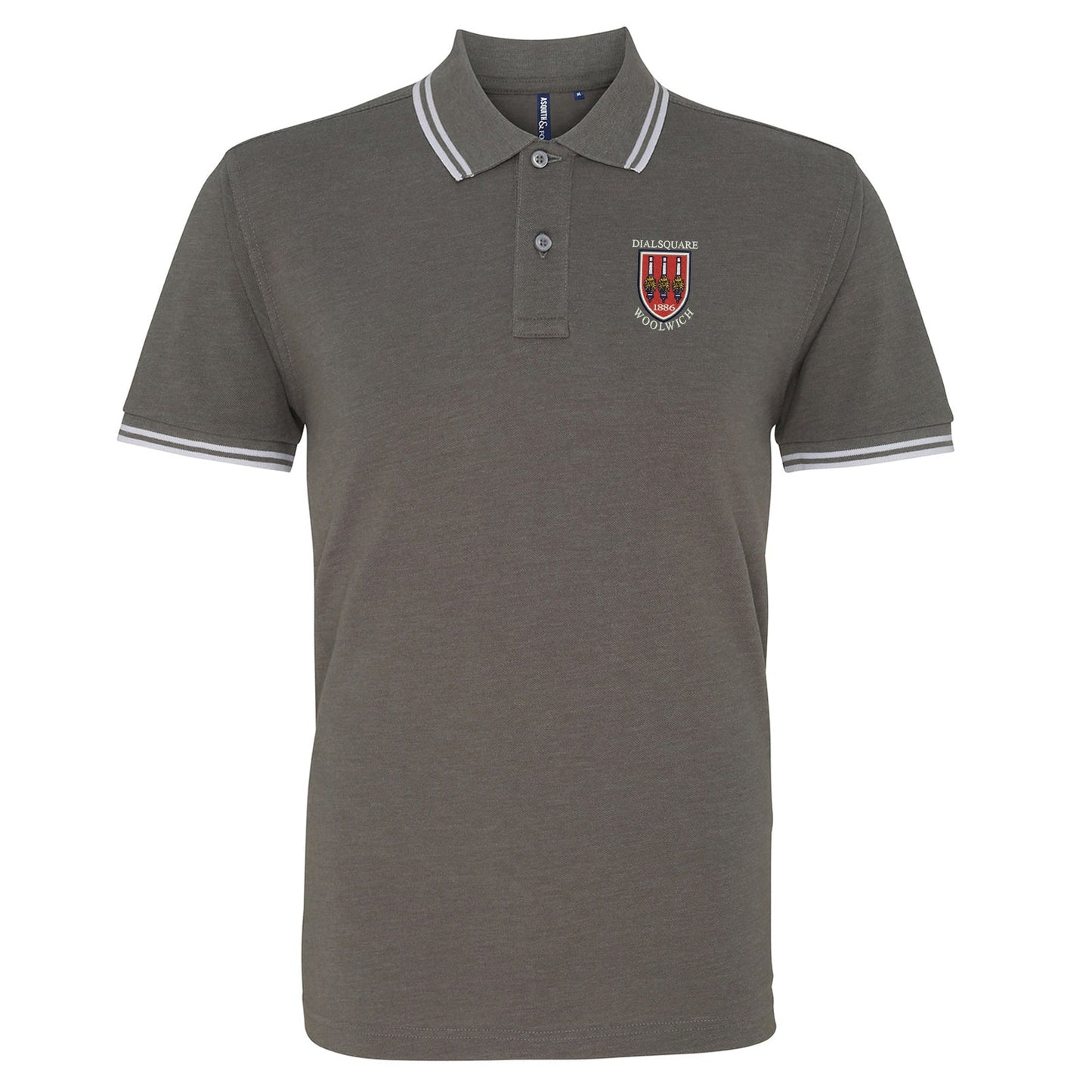 Retro Dial Square Embroidered Tipped Polo Shirt