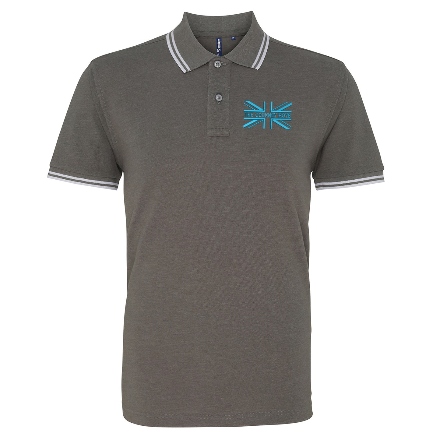 The Cockney Boys Union Jack Embroidered Tipped Polo Shirt