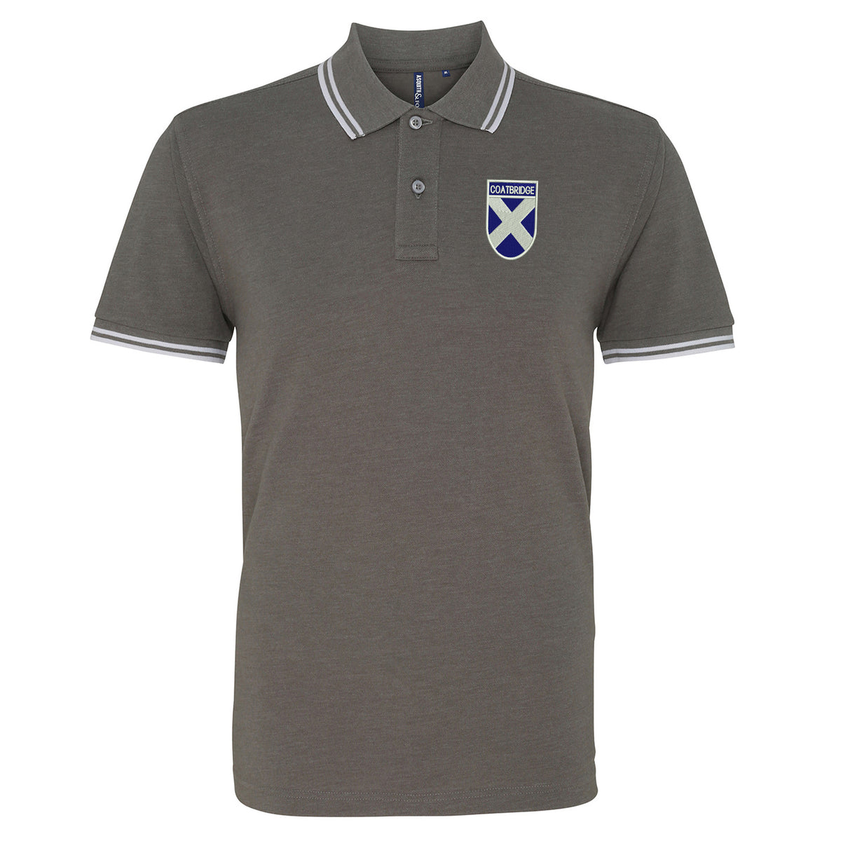Coatbridge Flag of Scotland Shield Tipped Polo Shirt