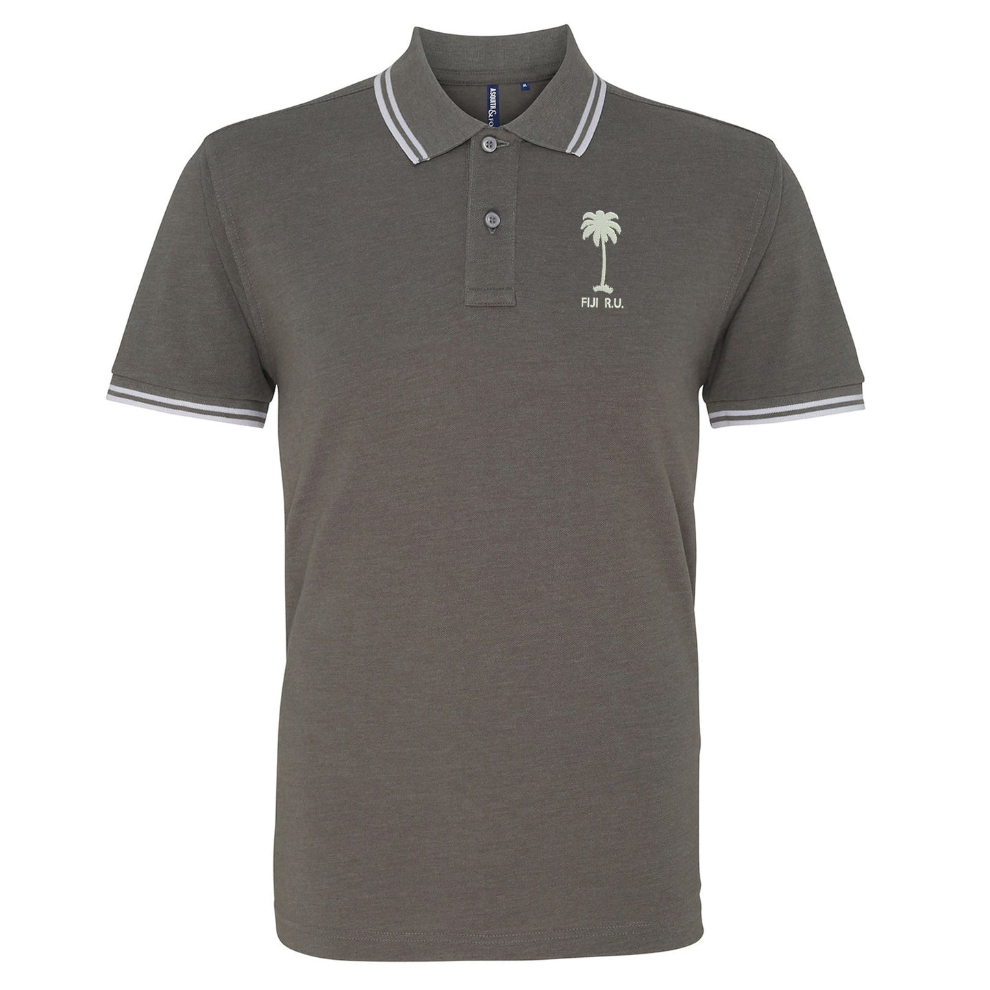 Retro Fiji Rugby 1920s Embroidered Tipped Polo Shirt