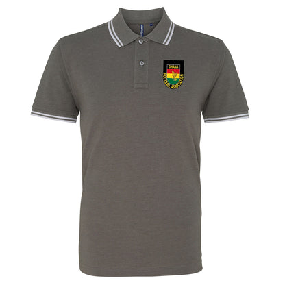 Retro Ghana 1966 Embroidered Tipped Polo Shirt
