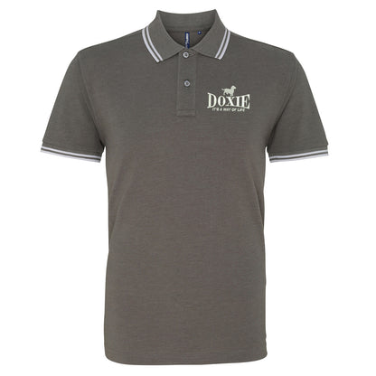 Doxie It's a Way of Life Embroidered Tipped Polo Shirt