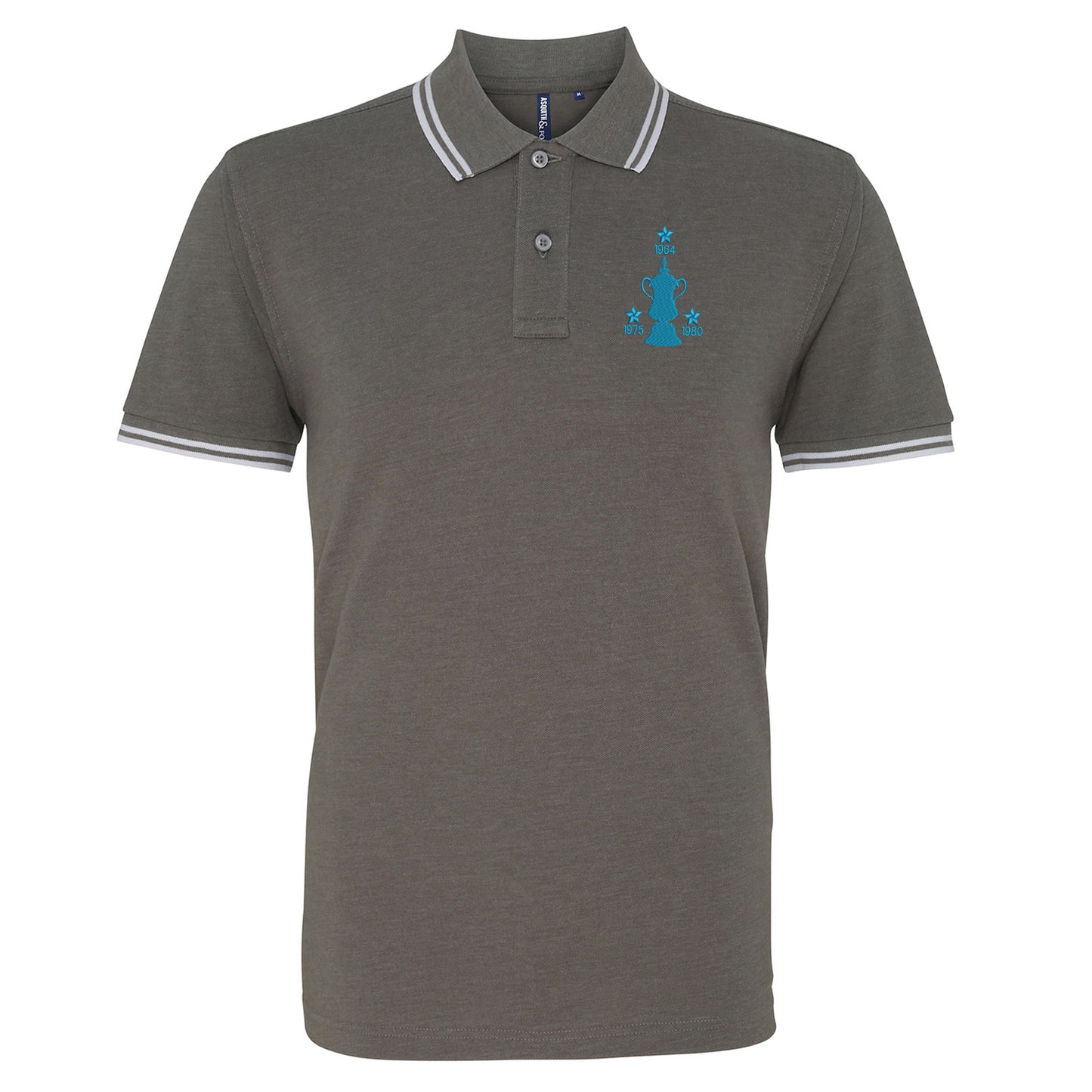 Retro West Ham Three Time Cup Winners Embroidered Tipped Polo Shirt