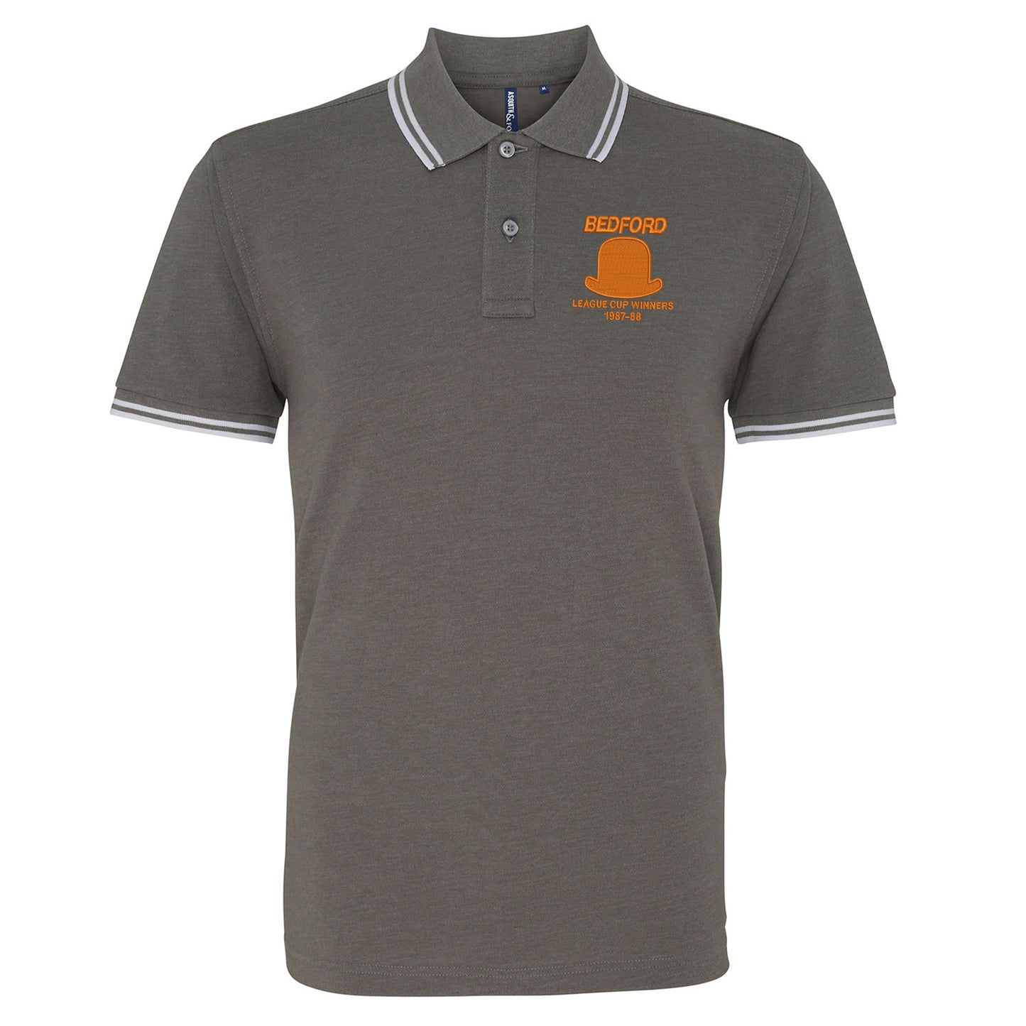 Retro Luton League Cup Winners 1988 Embroidered Tipped Polo Shirt
