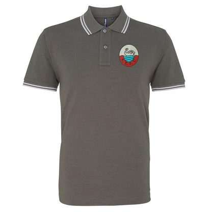 Retro Swansea 1960s Embroidered Tipped Polo Shirt