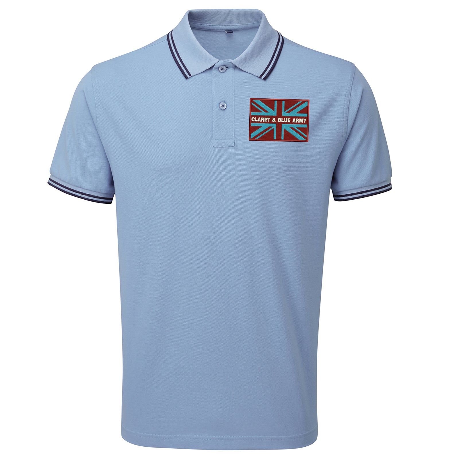 Claret & Blue Army Coloured Union Jack Polo Shirt