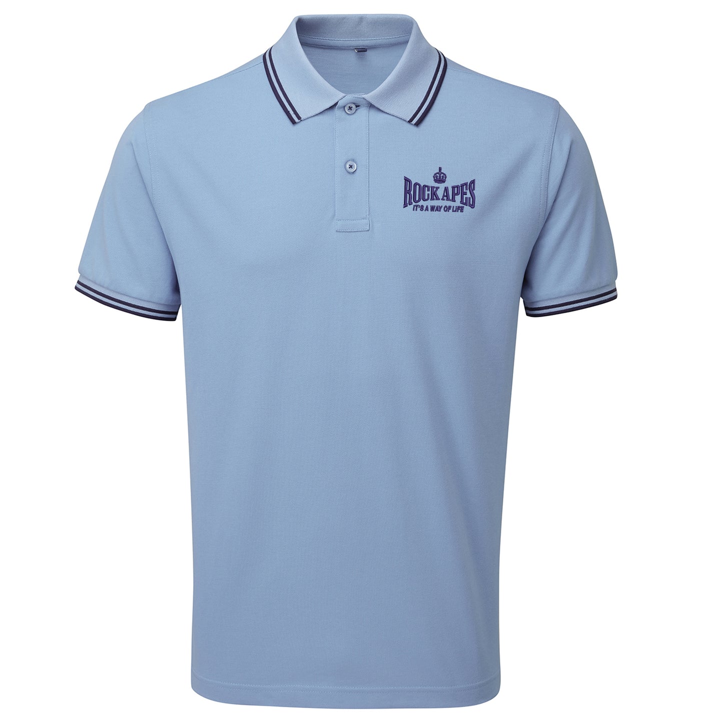 Rock Apes It's a Way of Life Embroidered Tipped Polo Shirt