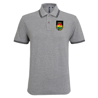 Retro Ghana 1966 Embroidered Tipped Polo Shirt
