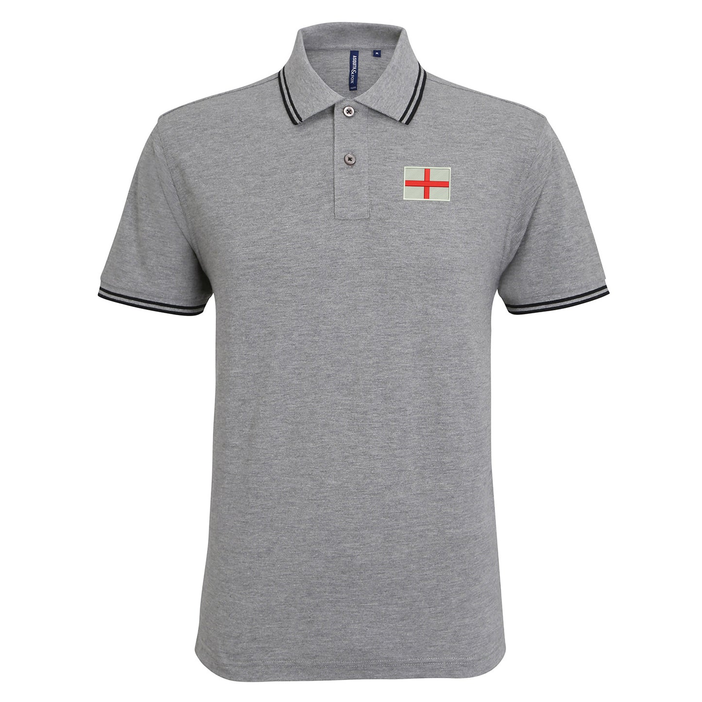 Flag of England Embroidered Tipped Polo Shirt