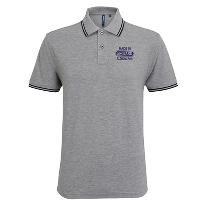Made in England All Original Parts Embroidered Tipped Polo Shirt