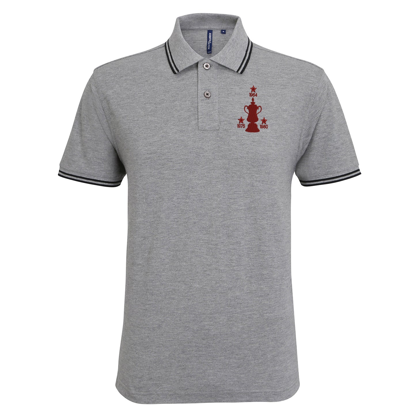 Retro West Ham Three Time Cup Winners Embroidered Tipped Polo Shirt