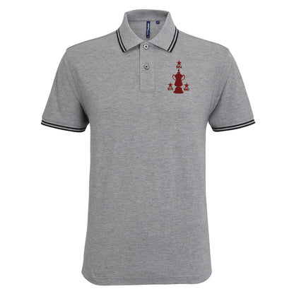 Retro West Ham Three Time Cup Winners Embroidered Tipped Polo Shirt
