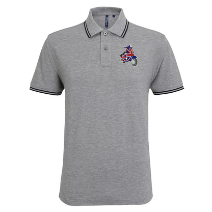MOD Union Jack Scooter Embroidered Tipped Polo Shirt