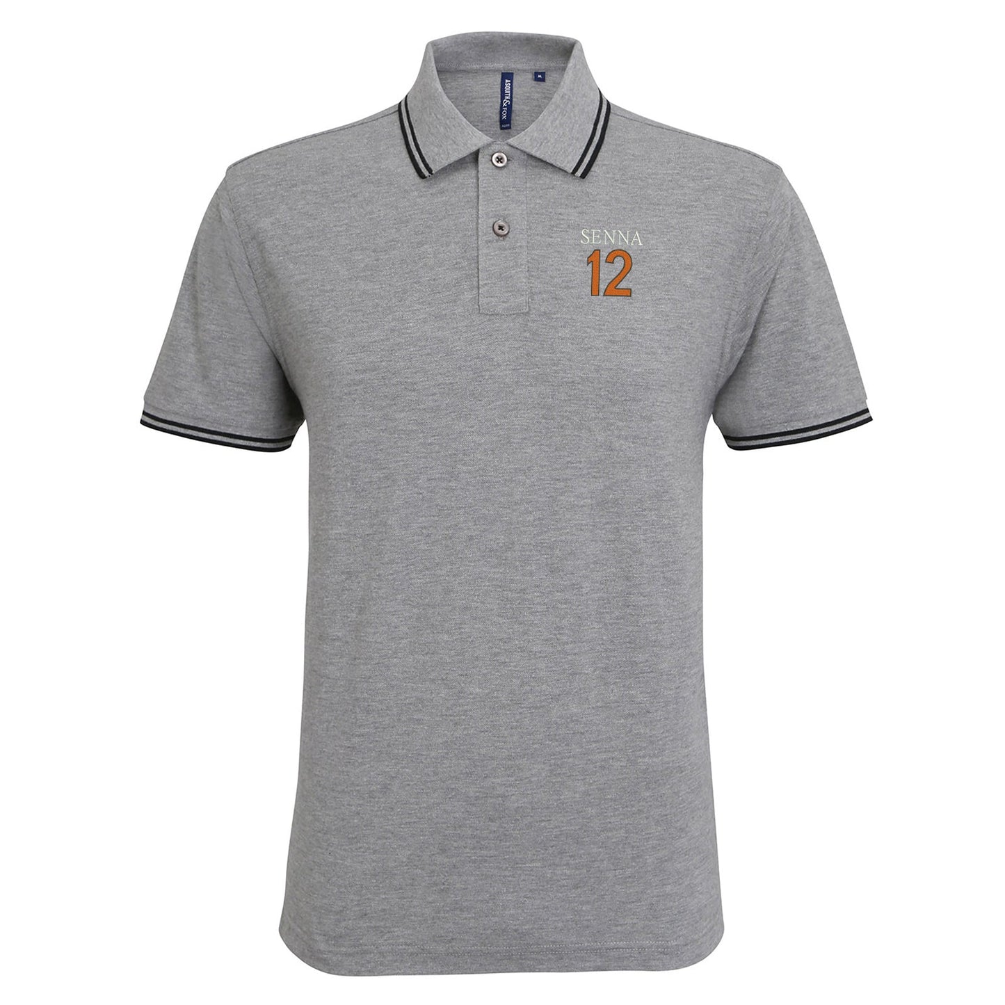 Retro Senna 12 Embroidered Tipped Polo Shirt