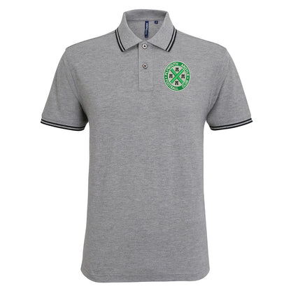 Retro Plymouth 1911 Embroidered Tipped Polo Shirt