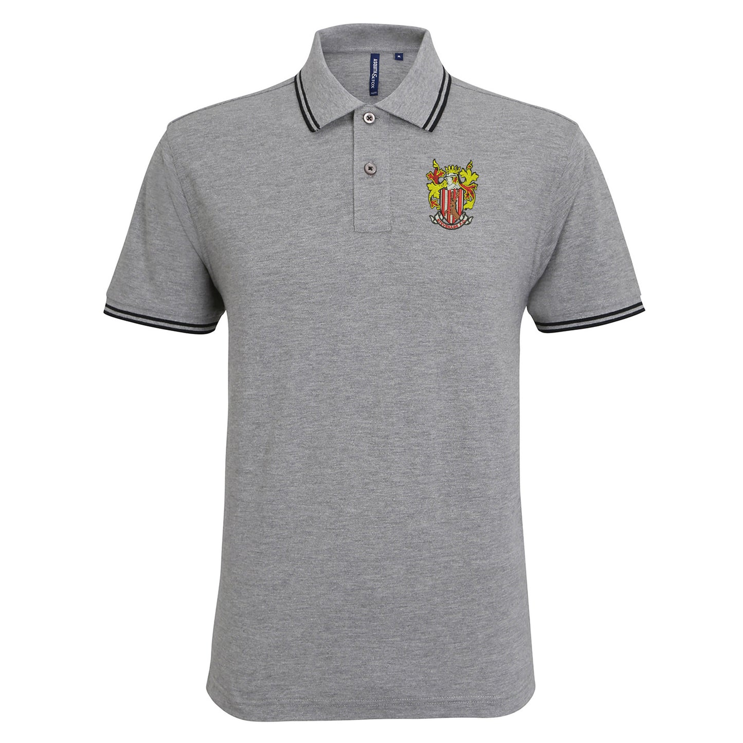 Retro Stevenage 1976 Embroidered Tipped Polo Shirt