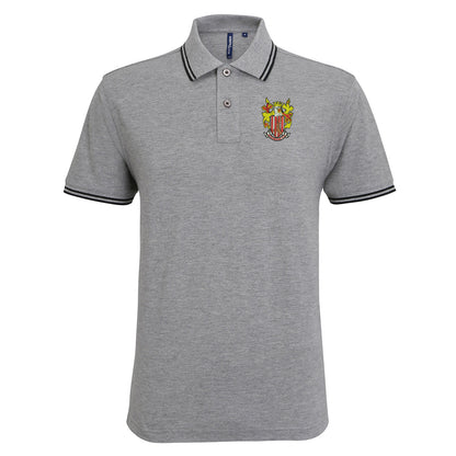Retro Stevenage 1976 Embroidered Tipped Polo Shirt