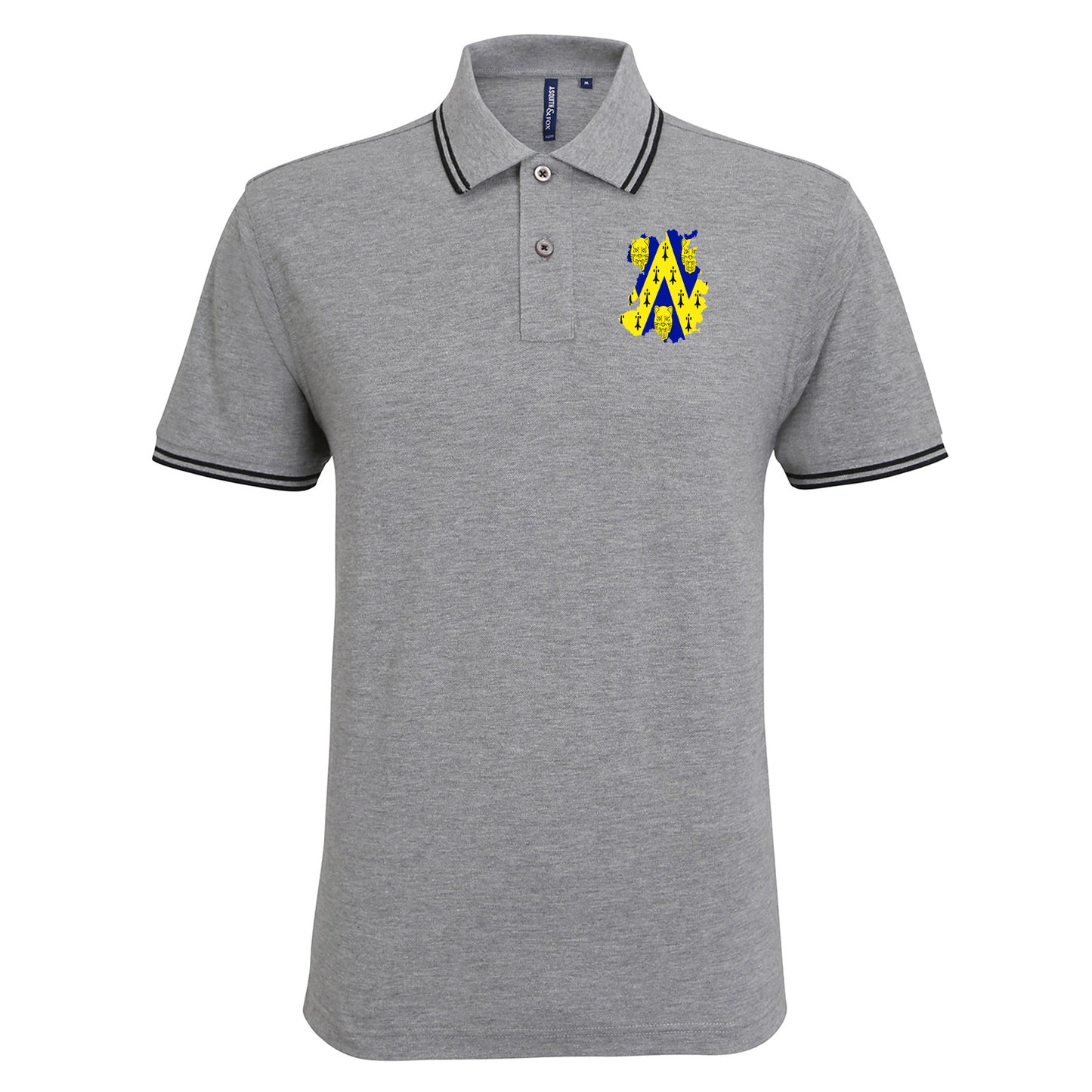 Shropshire Flag Map Embroidered Tipped Polo Shirt