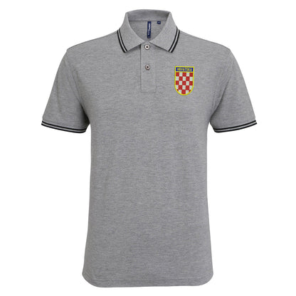 Retro Croatia 1960s Embroidered Tipped Polo Shirt