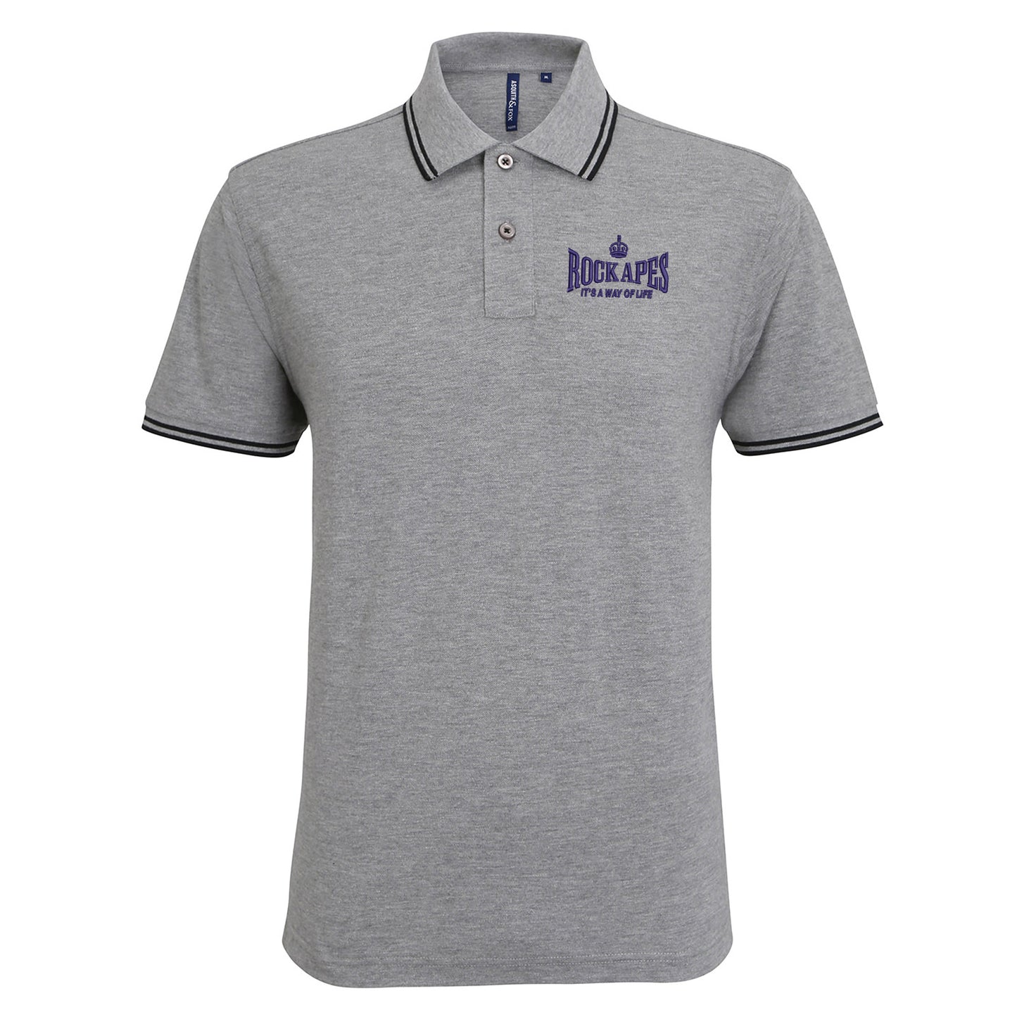 Rock Apes It's a Way of Life Embroidered Tipped Polo Shirt