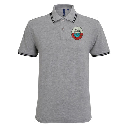 Retro Swansea 1960s Embroidered Tipped Polo Shirt