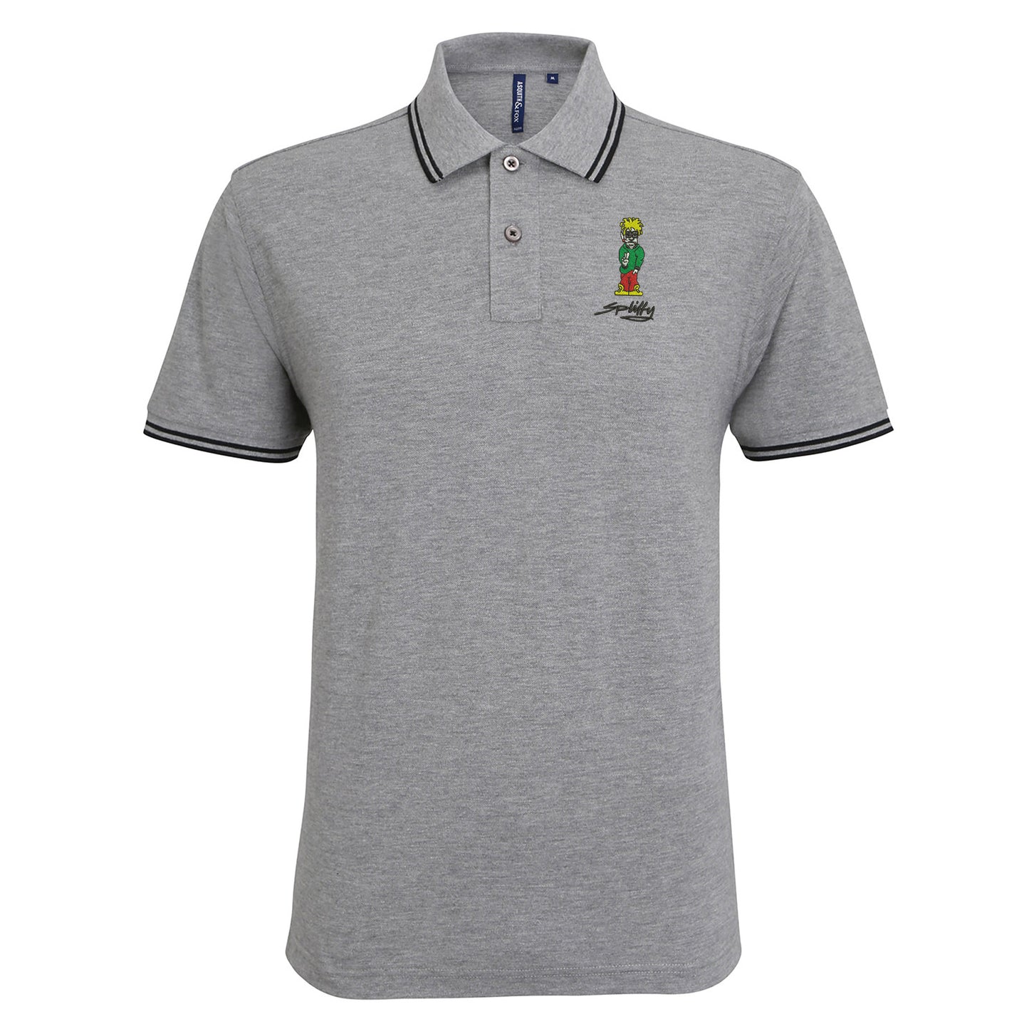 Retro Eclipse Embroidered Tipped Polo Shirt